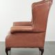 Classic English cowhide button seat chesterfield wingback armchair
