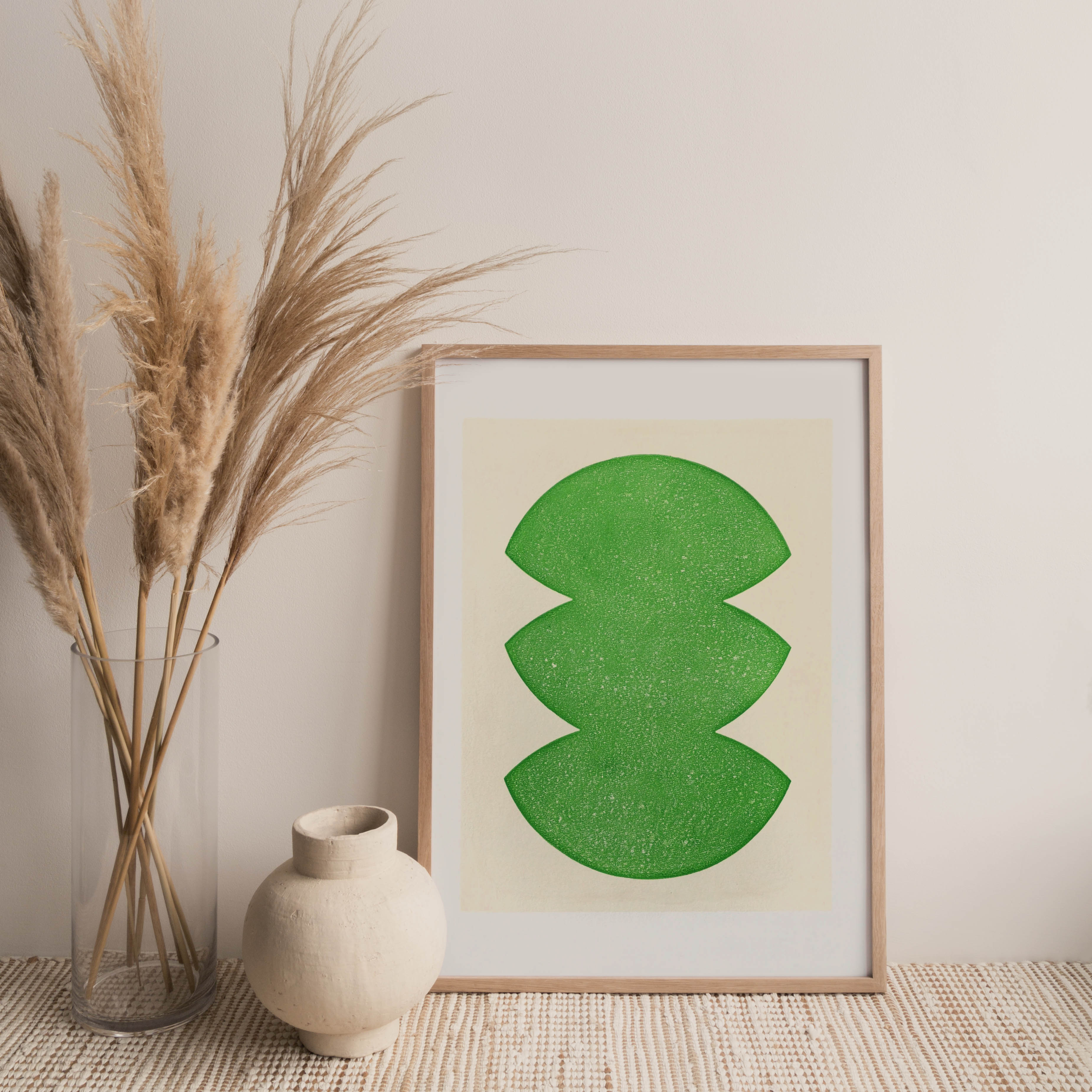 Peinture sur papier  - ARI vert - 40x50cm - signée Eawy