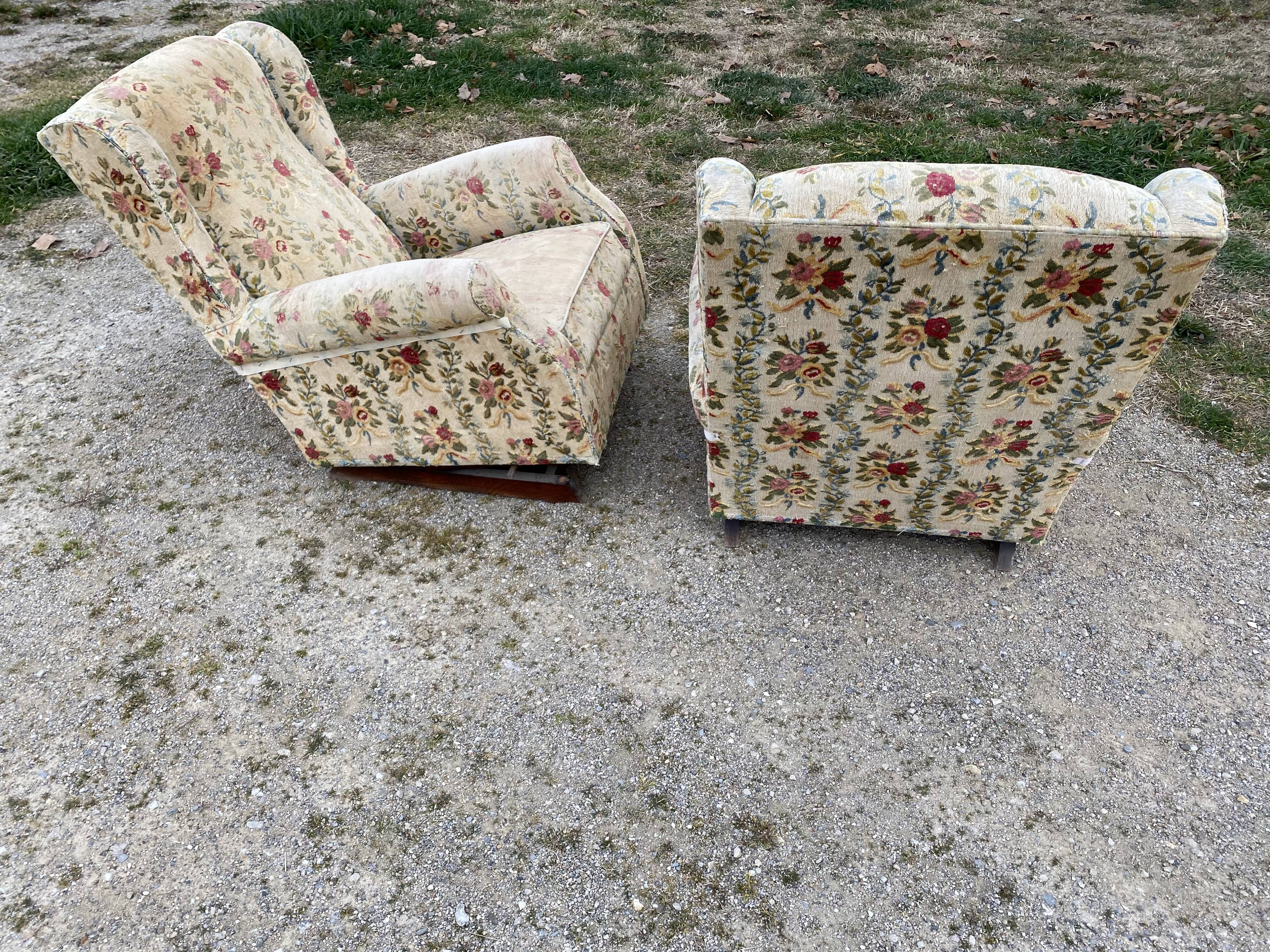 Pair of armchairs 1940 rocking-chair