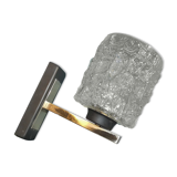 Wall lamp vintage Arlus tulip glass ice cube structure lacquered metal brass 1950