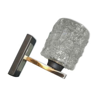 Wall lamp vintage Arlus tulip glass ice cube structure lacquered metal brass 1950