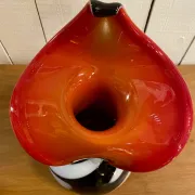 Vase en verre "zebra" italien