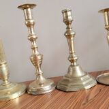 Set of 10 gold-tinted brass candle holders 02 pro