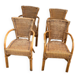 Set of 4 bamboo chairs