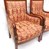 Pair of Empire mahogany armchairs