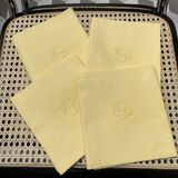set de 4 serviettes monogrammées EL teintes jaune