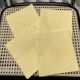 set of 4 monogrammed napkins EL yellow shades