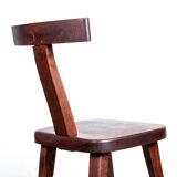 Set of 4 Scandinavian chairs in solid Elm, model T in the style of Olavi Hannin.