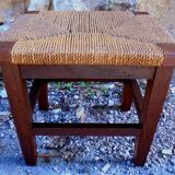 Natural roped wood tabouret
