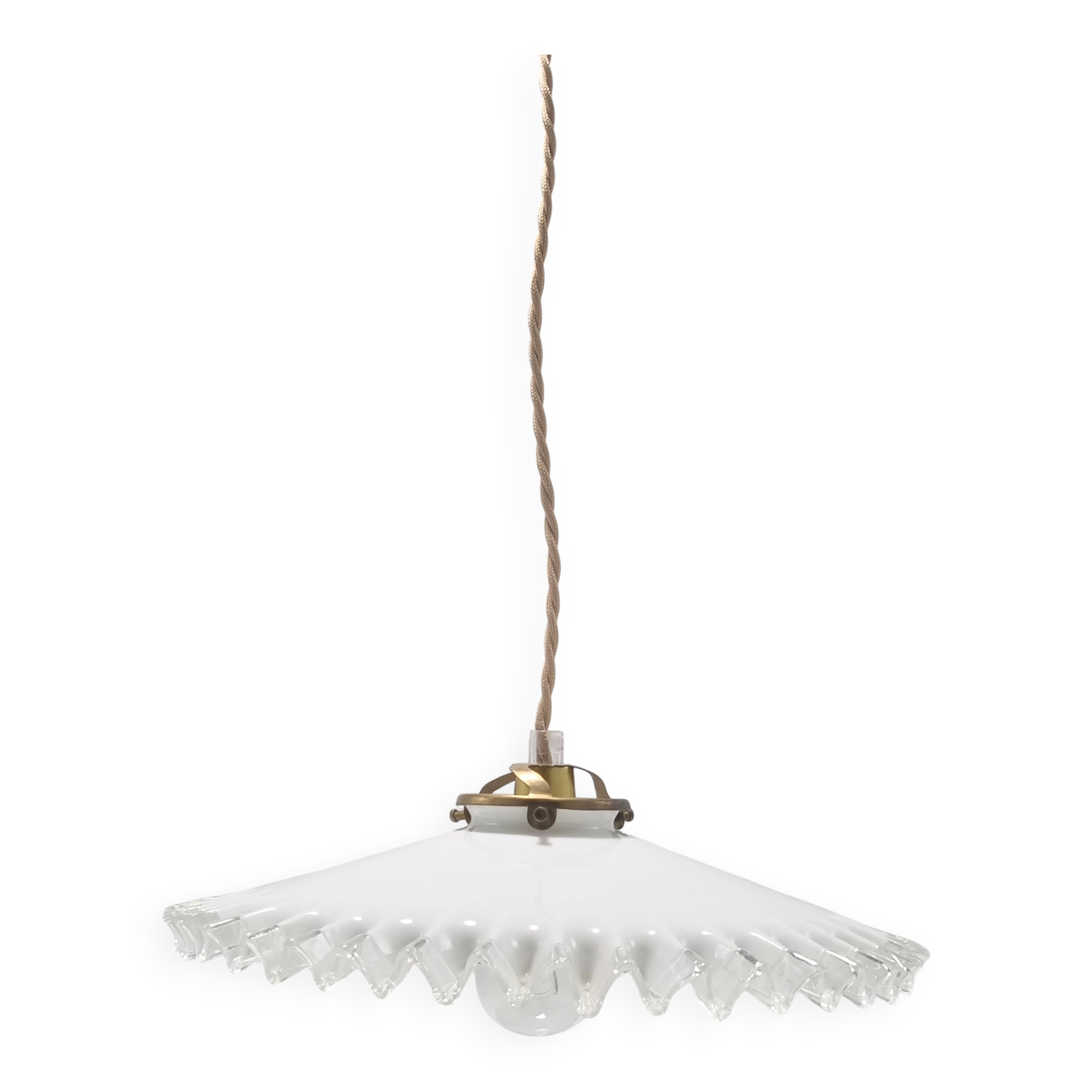 Opaline glass pendant light