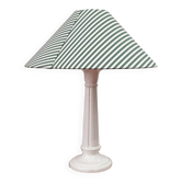 Lampe faïence et abat-jour rayé