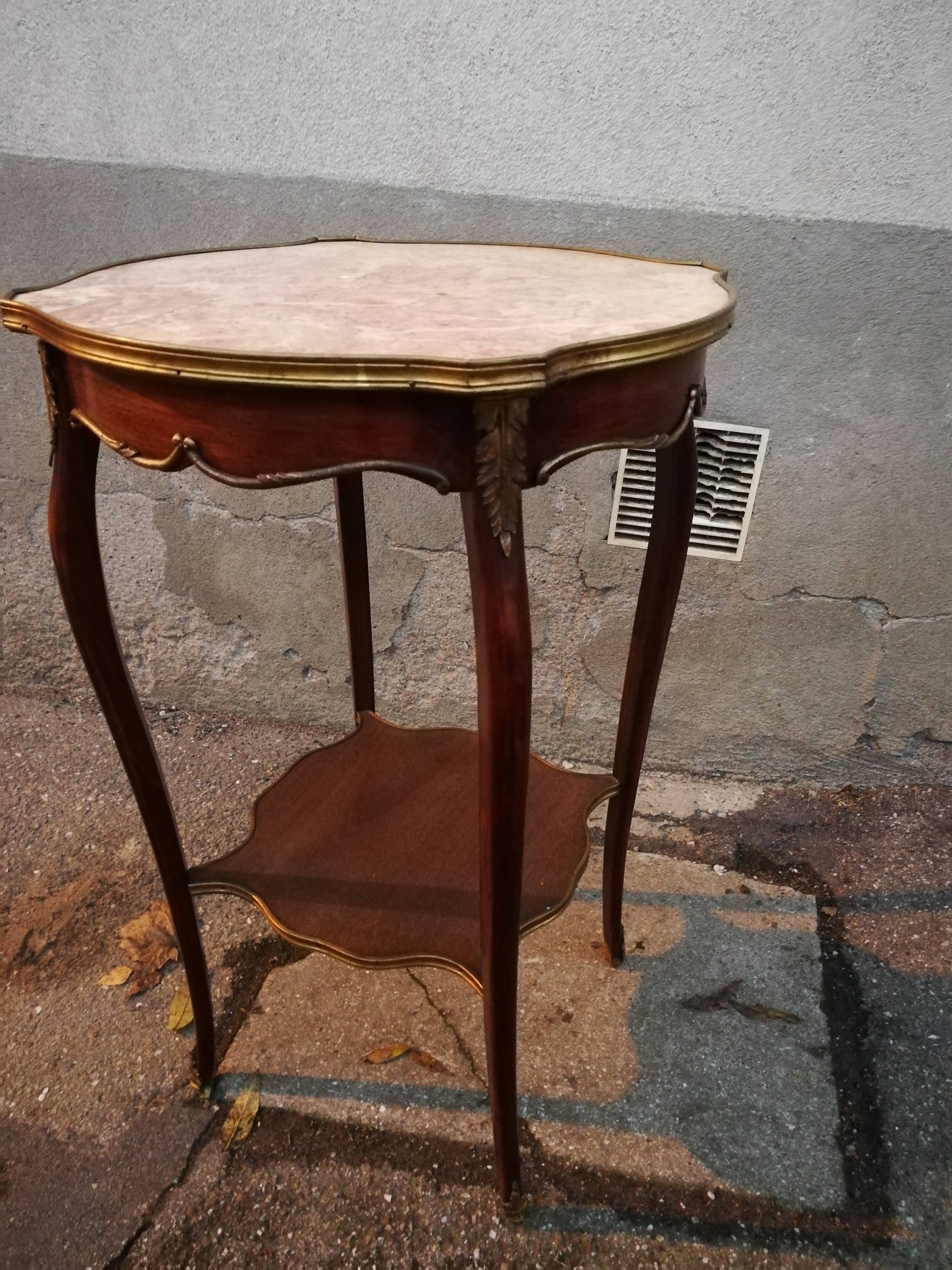 Side table old pink marble