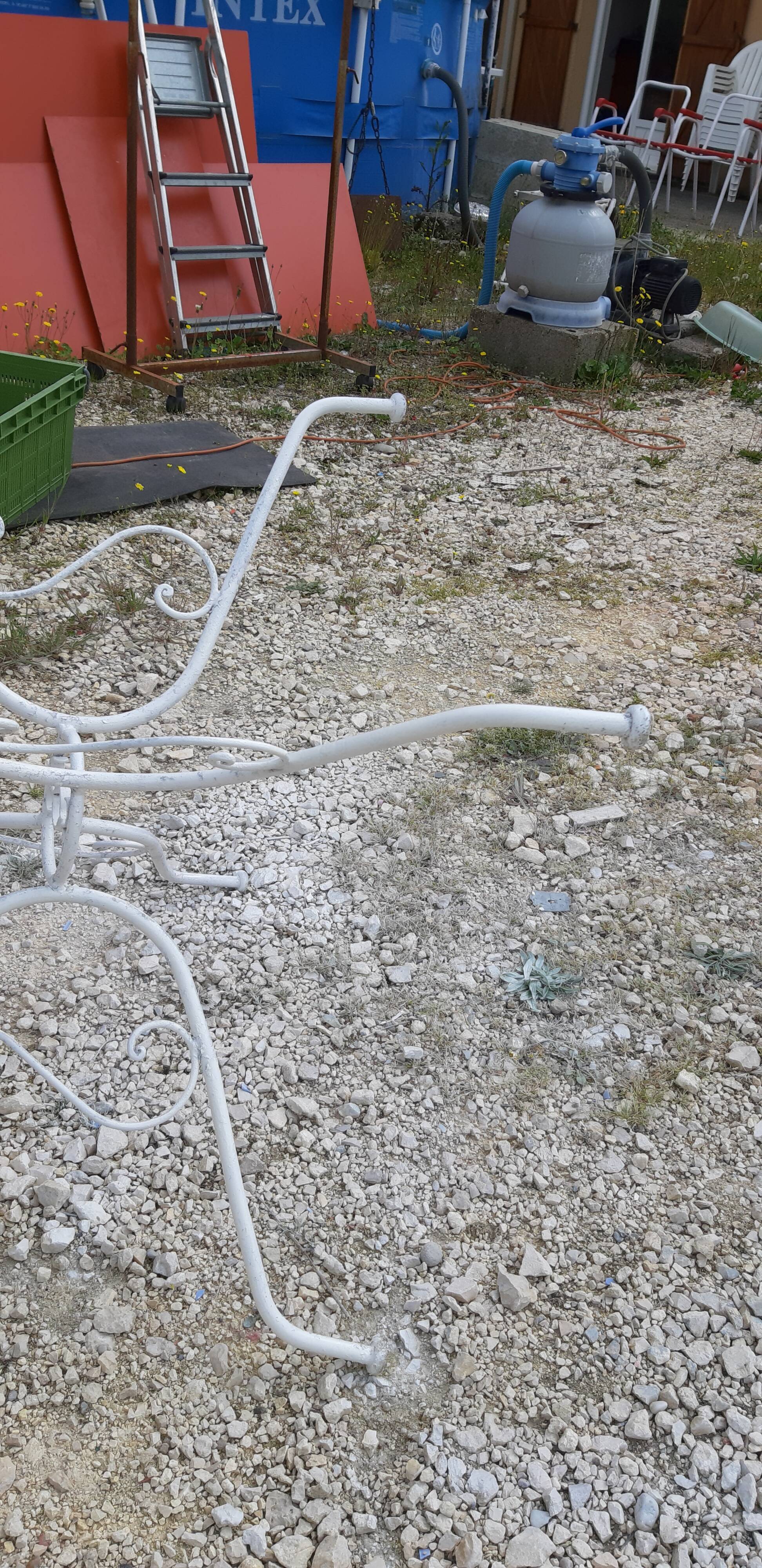 Wrought iron garden table 1900