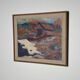 Huile sur toile suédoise d'époque mi-siècle – « Hut » par Nils Öberg – Vintage et encadrée – 53 × 45 cm