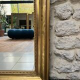 Antique mirror 173/94.5cm Louis-Philippe with a pediment and beaded overmantel.