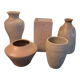 Series of 5 vintage beige ceramic vases