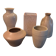 Series of 5 vintage beige ceramic vases