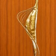 Pair of Elegant Golden Metal Candle Holder Statues – Ethnic Style