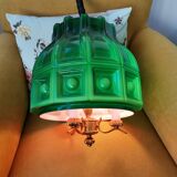 Scandinavian Modern green glass hanging lamp Helena Tynell