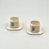 Tasses en céramique ivoire Makio Hasuike design italien années 70