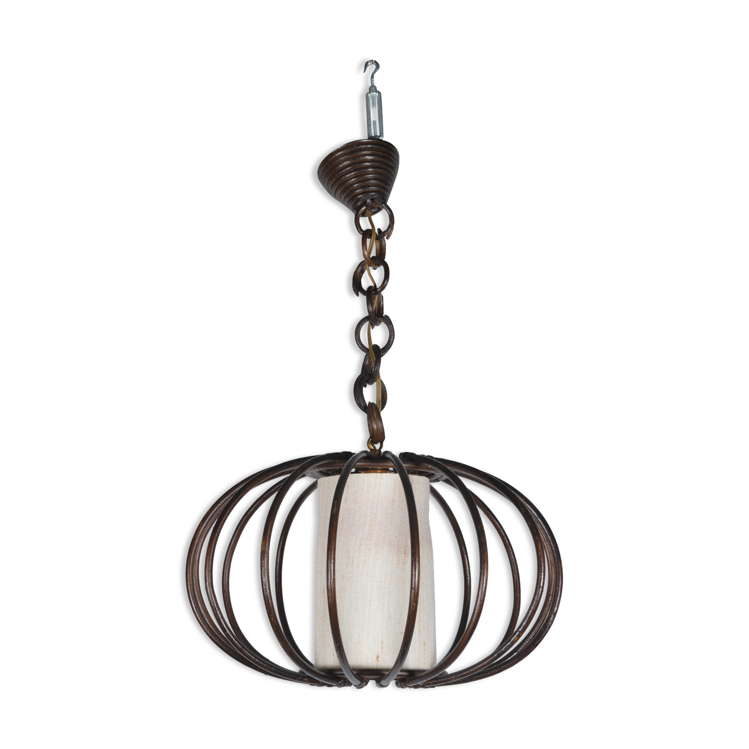 Suspension en rotin noire