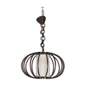 suspension en rotin noire