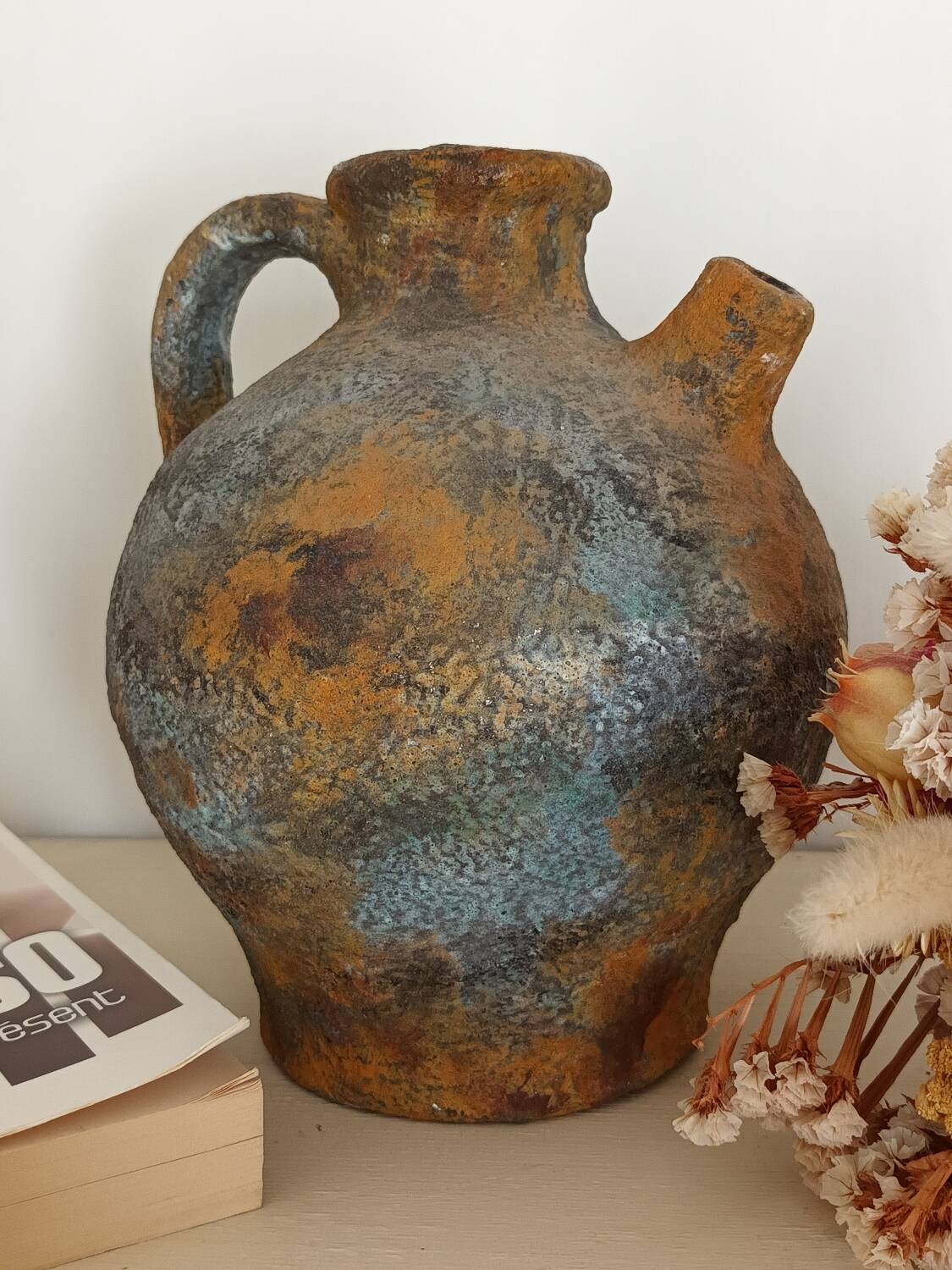 Gargoulette en céramique texturée vintage