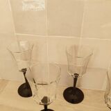 6 Octime octagonal black-footed wine glasses