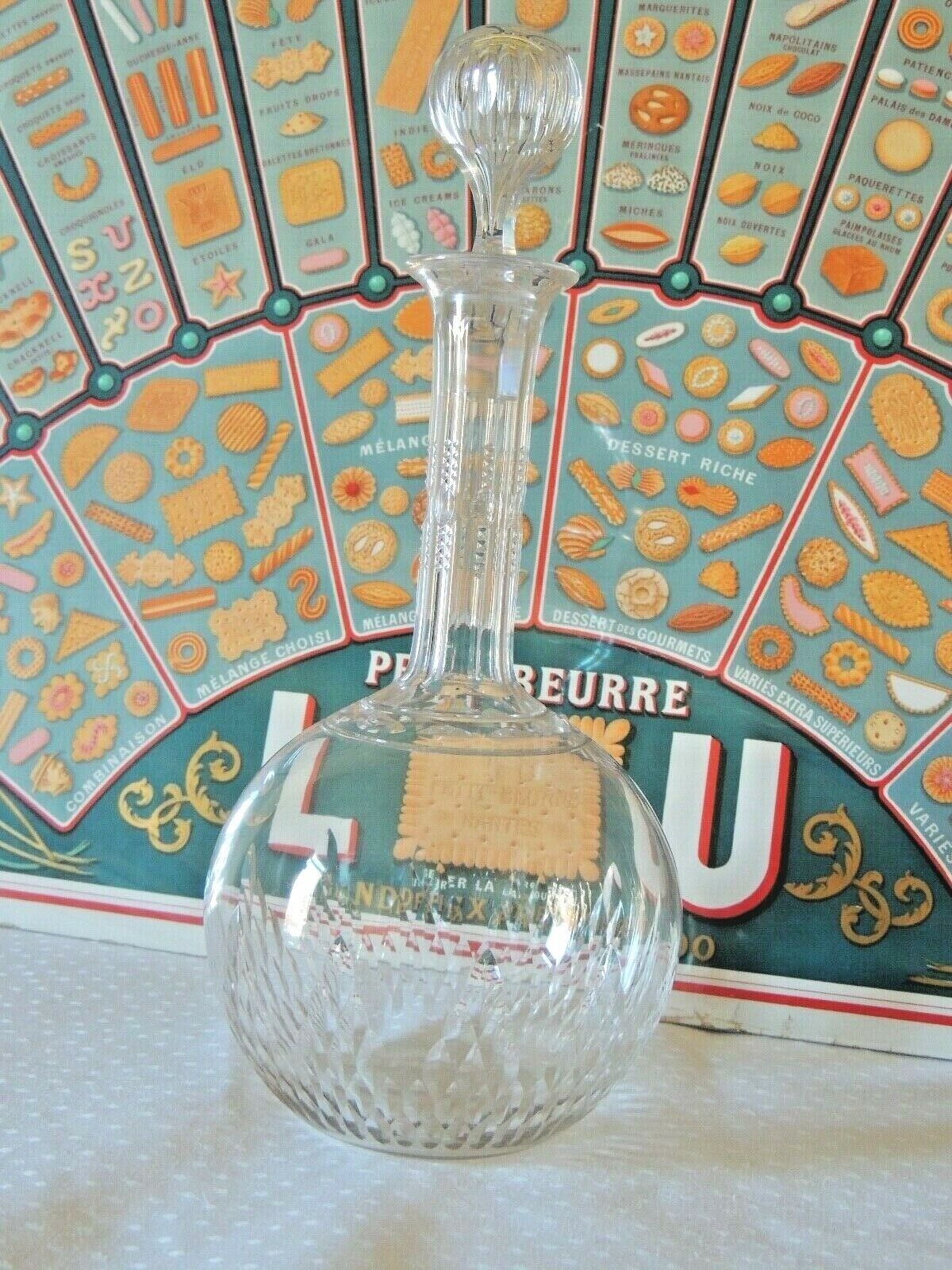 Baccarat crystal decanter honeycomb pattern Richelieu Champigny