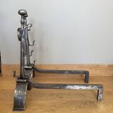 Large wrought iron andirons from the 18th century