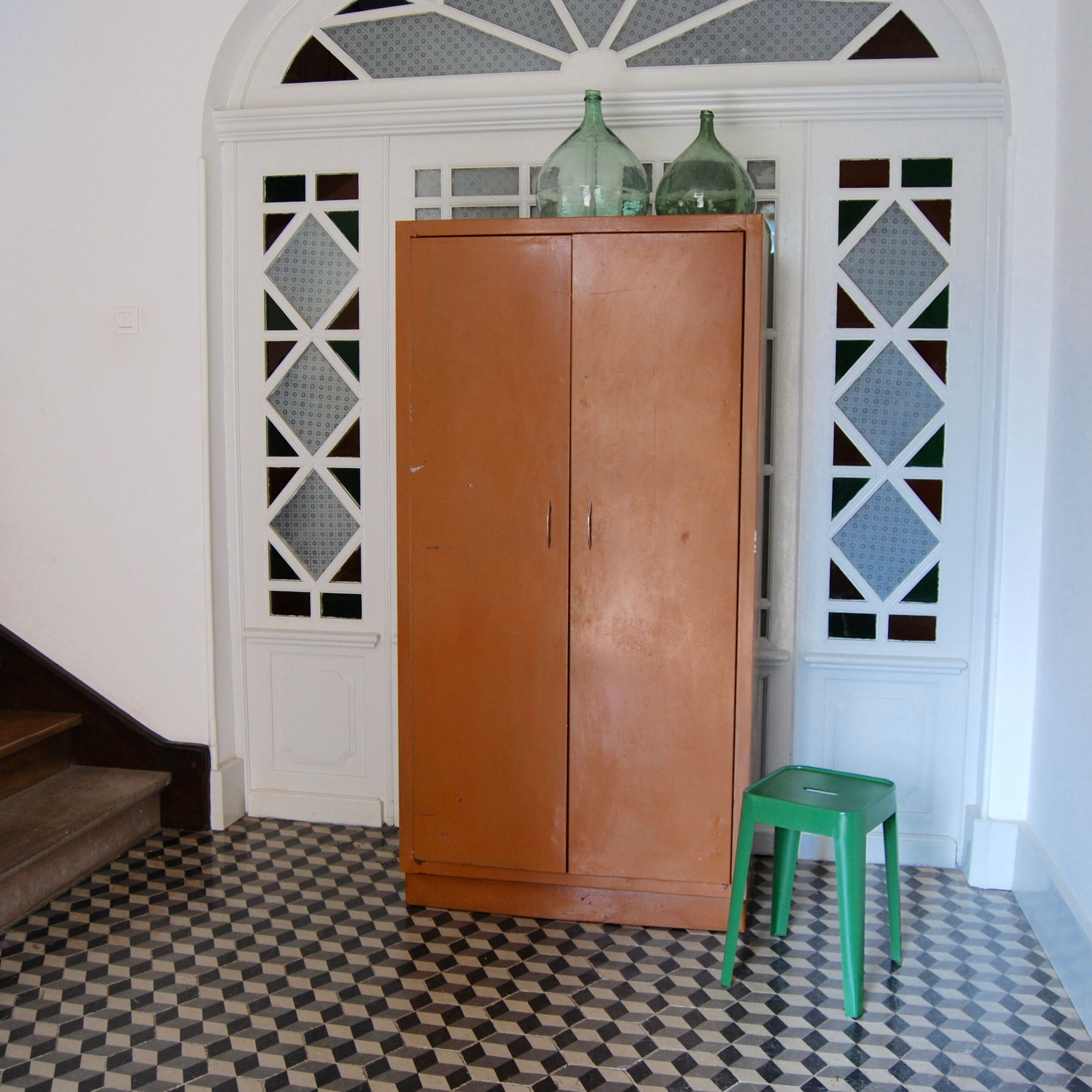 Old kitchen metal cabinet