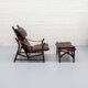Fauteuil et pouf en bambou des années 1960