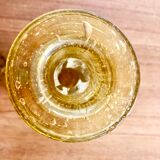 Yellow blown glass decanter