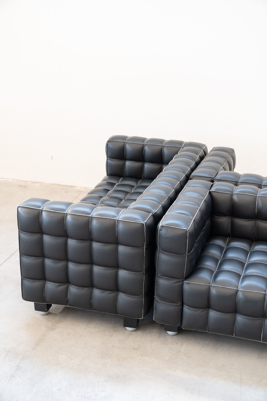 Kubus Sofas, Two Places by Josef Hoffmann for Wittmann, 1980s, Set of 4