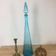 Carafe bouteille Empoli 68 cm italienne, verre bleu