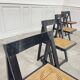 4 chaises vintage pliantes en bois et cannage