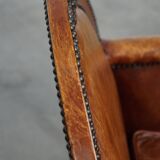 Sheepskin Leather Art Deco Design Armchair