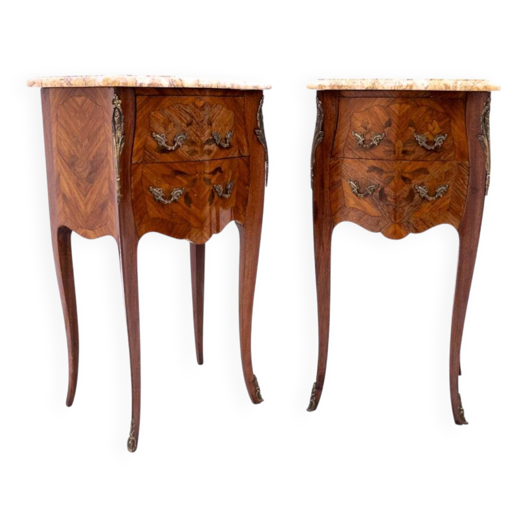 Pair of bedside tables, France, ca. 1920.