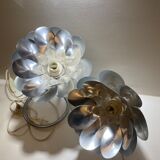 Pair of vintage flower bedside lamps
