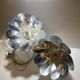 Pair of vintage flower bedside lamps