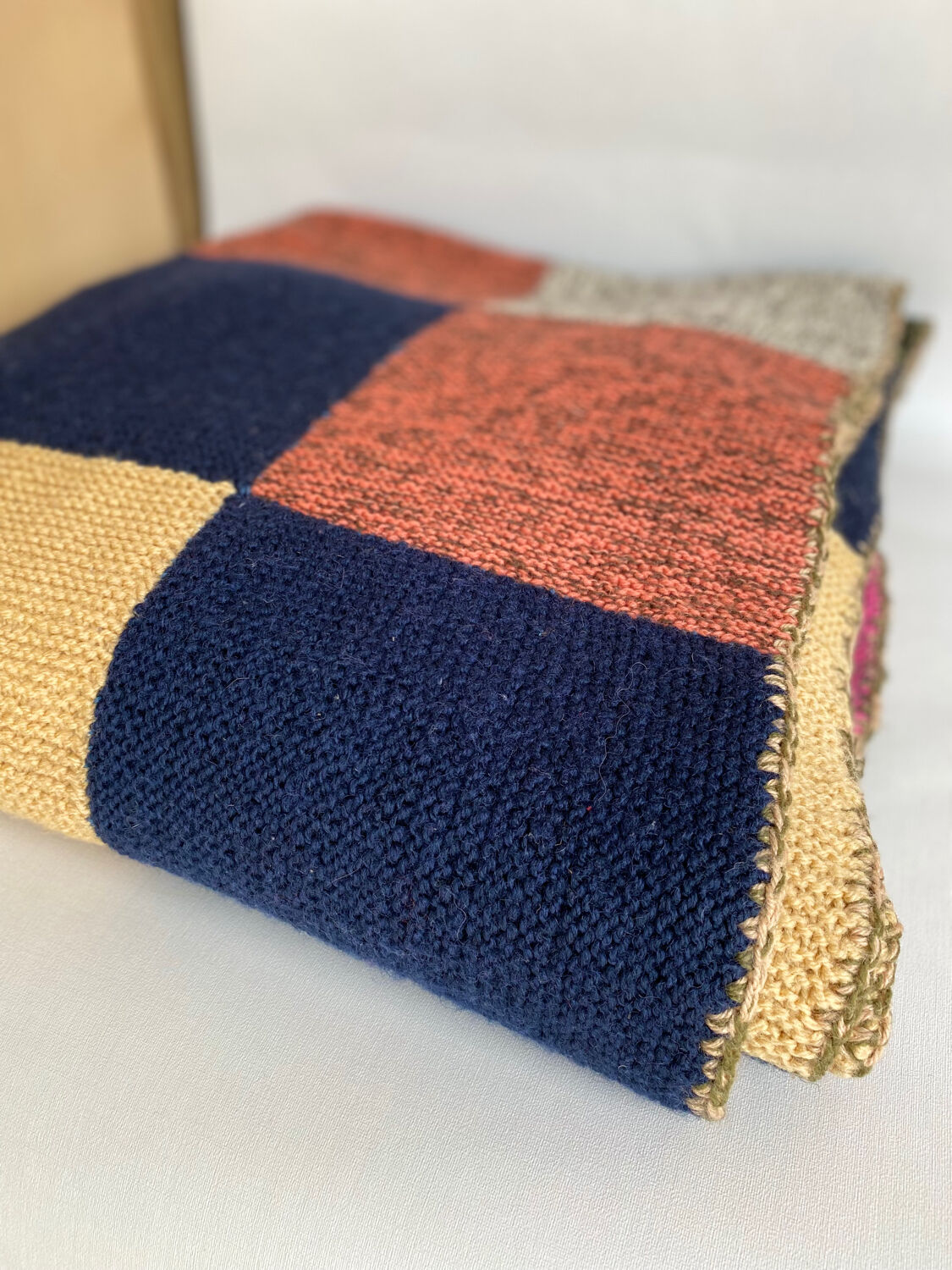 Couverture patchwork en laine