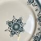 Set of 8 dessert plates in ironstone "Amiral", Creil & Montereau, green-blue, late 19th century.