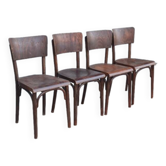 Set of four thonet bistro chairs 1930