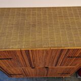 Wicker rattan bamboo wardrobe 1950 1960