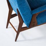 Mid-Century Modern Pair of Armchairs by Vittorio Dassi, Italy, 1960s - New Upholstery