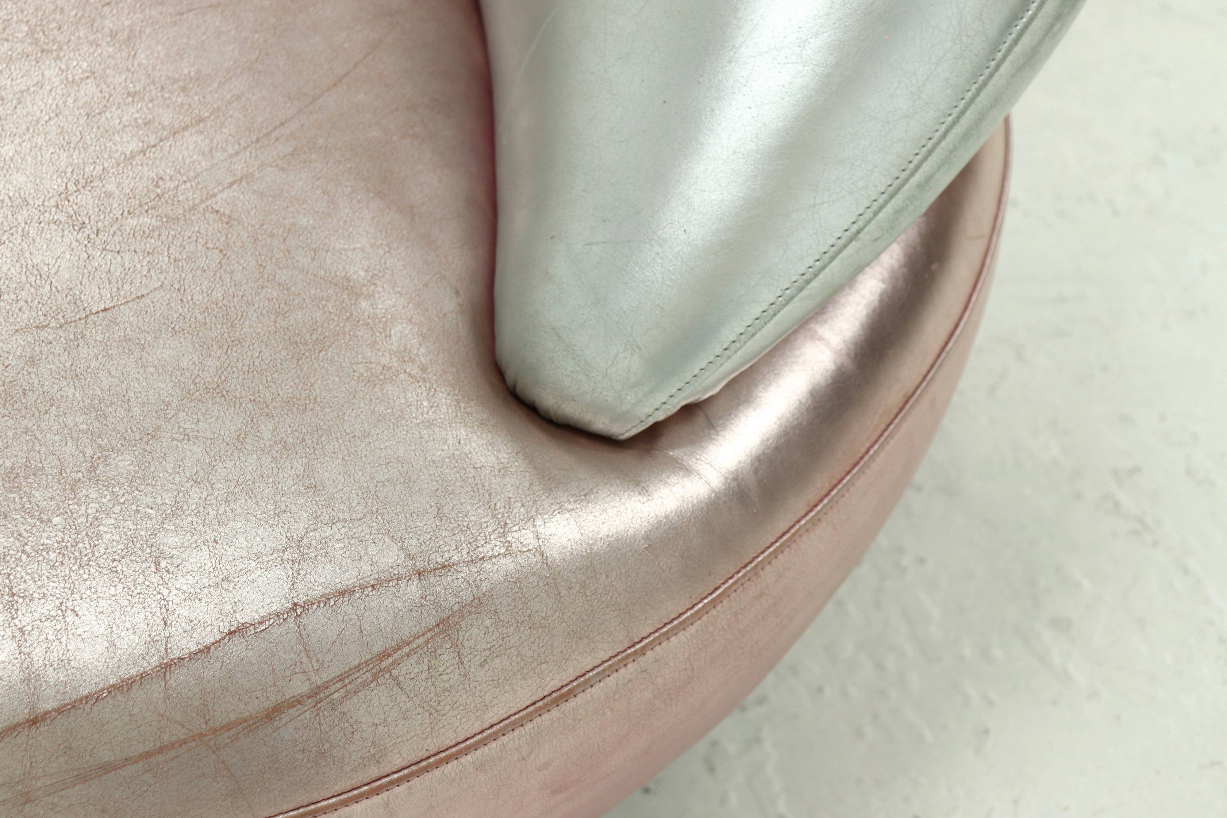 Contemporary Leather Loveseat Sofa by Frédéric Amat for Poltromec Italia 19