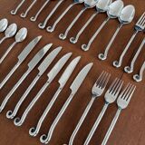 24-piece vintage stainless steel cutlery set with spiral handles - cutlery set