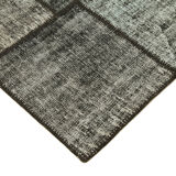 Tapis turc surteint fait à la main 176 cm x 242 cm tapis patchwork noir