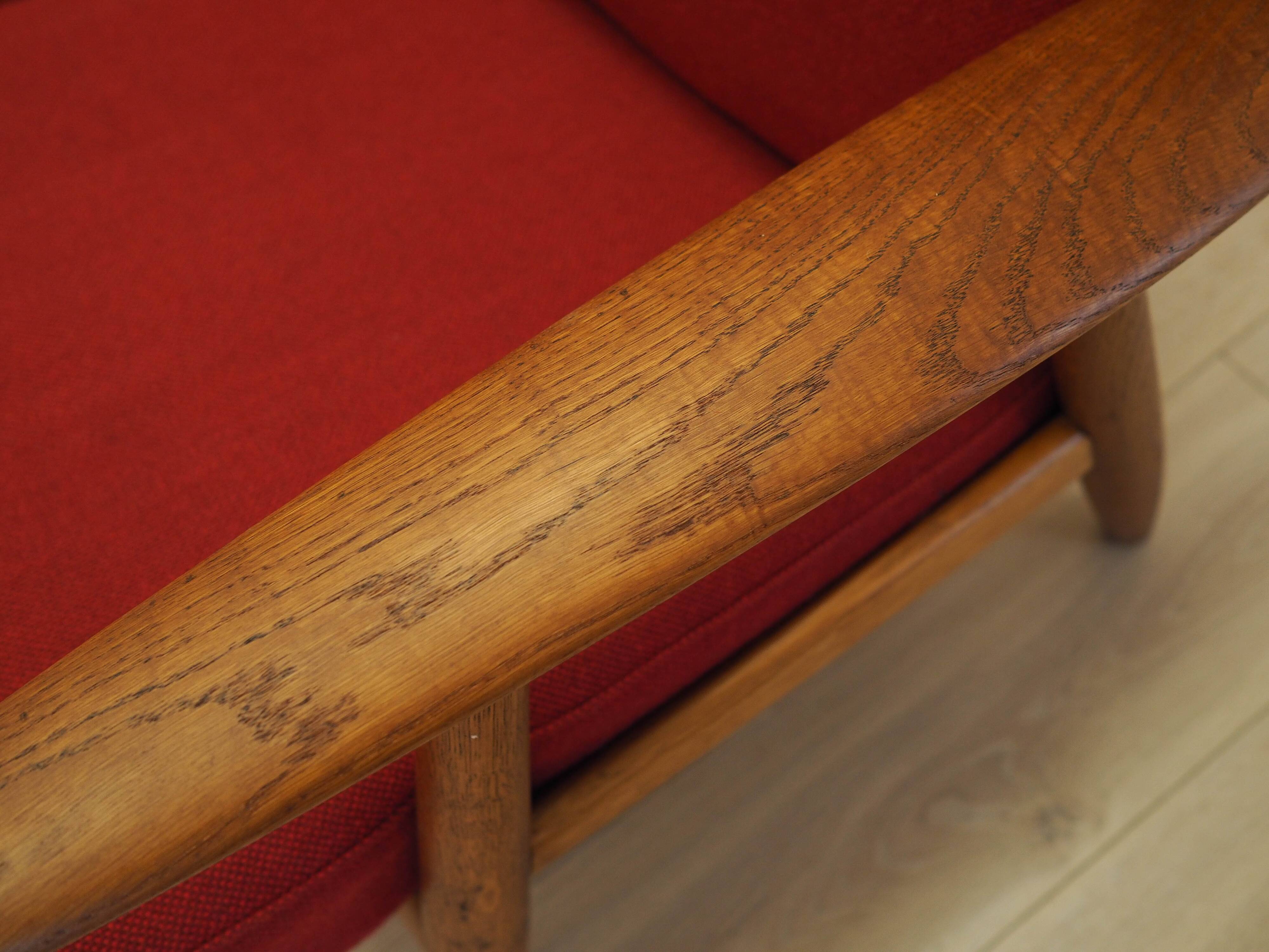 Red sofa CIGAR, Danish design, 1960s, Hans J. Wegner for Getama