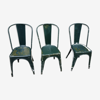 Set de 3 chaises vintage Tolix par Xavier Pauchard 1930